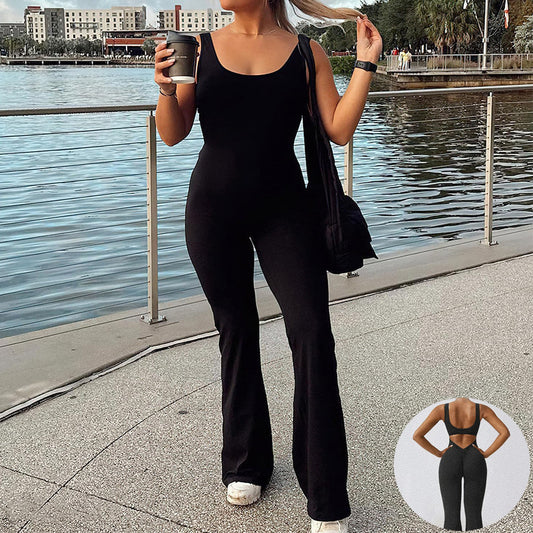 Slim Fit Hip Raise Backless Sexy Jumpsuit