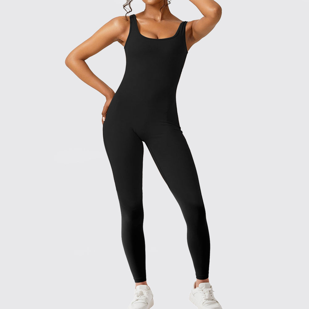 Women Sleeveless Flare Fitness Jumpsuits