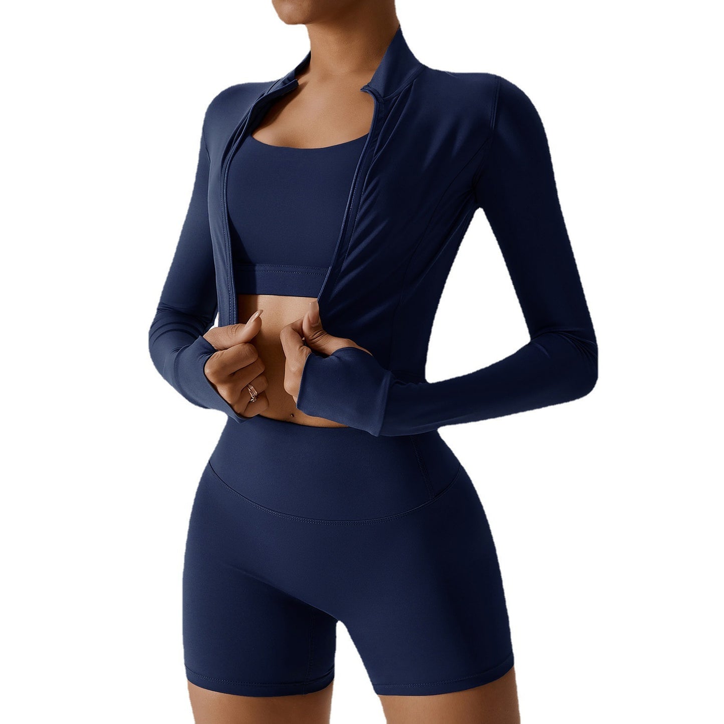 Yoga Long Sleeve and Shorts Sports Suit