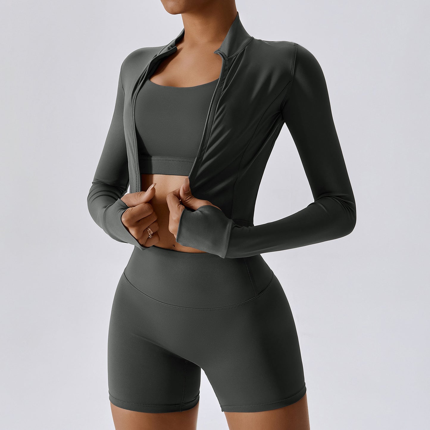 Yoga Long Sleeve and Shorts Sports Suit